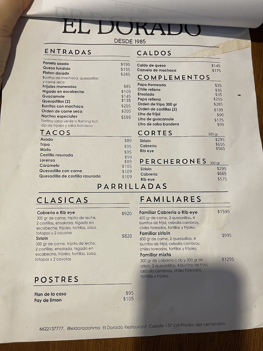 El Dorado Restaurante Menu - Image 3